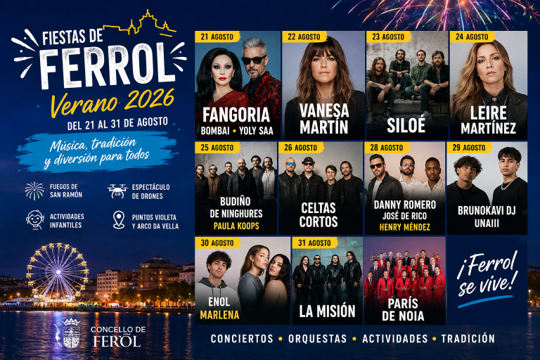 Ferrol ya tiene cartel para sus Fiestas de Verano 2026